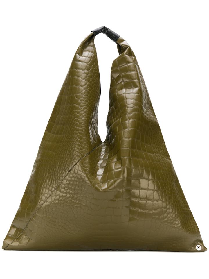Mm6 Maison Margiela Croc Effect Tote Bag - Green