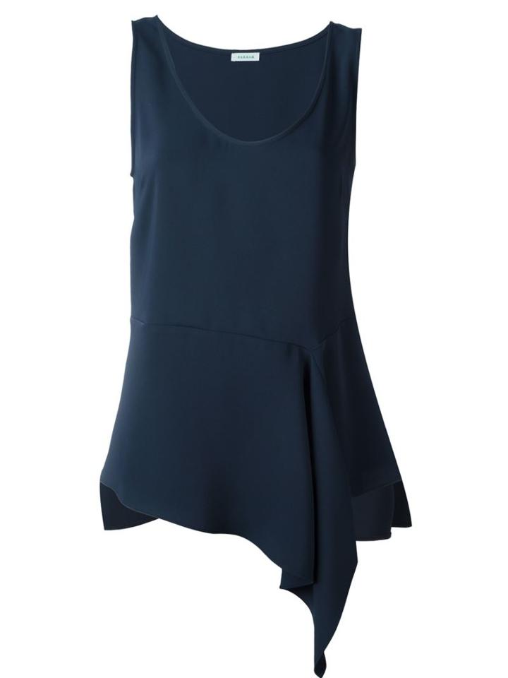 P.a.r.o.s.h. Draped Asymmetric Tank, Women's, Blue, Polyester