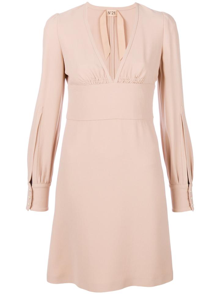 No21 Deep-v Empire Line Dress - Nude & Neutrals