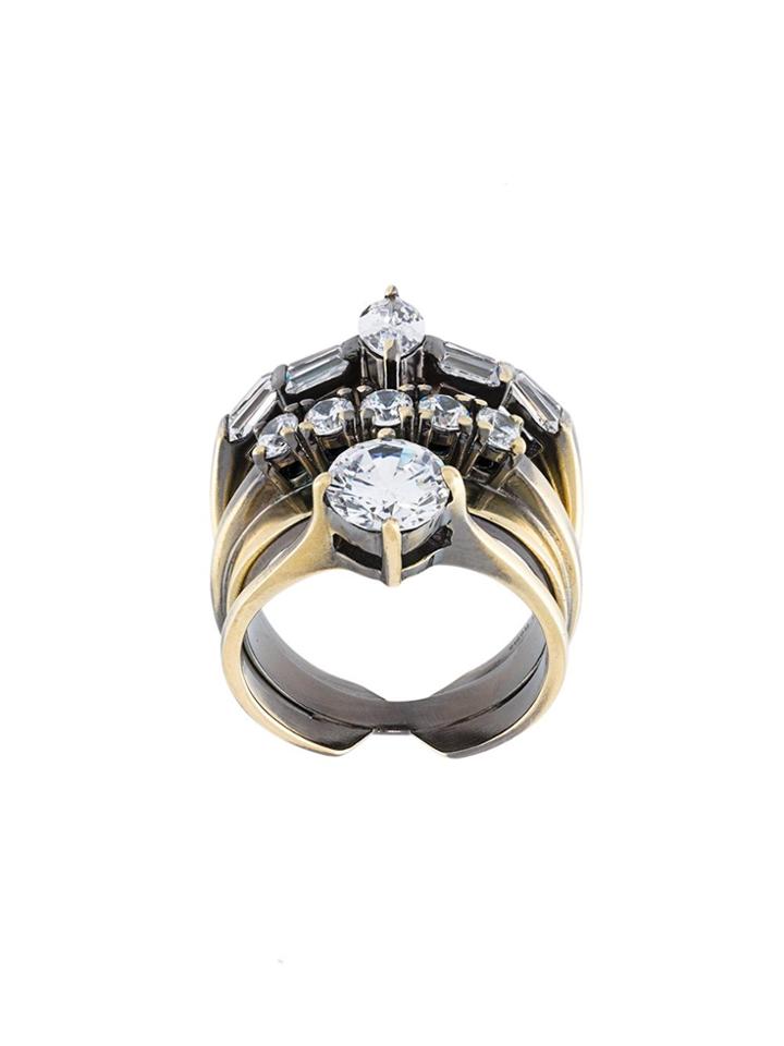 Iosselliani 'white Eclipse Memento' Ring - Metallic