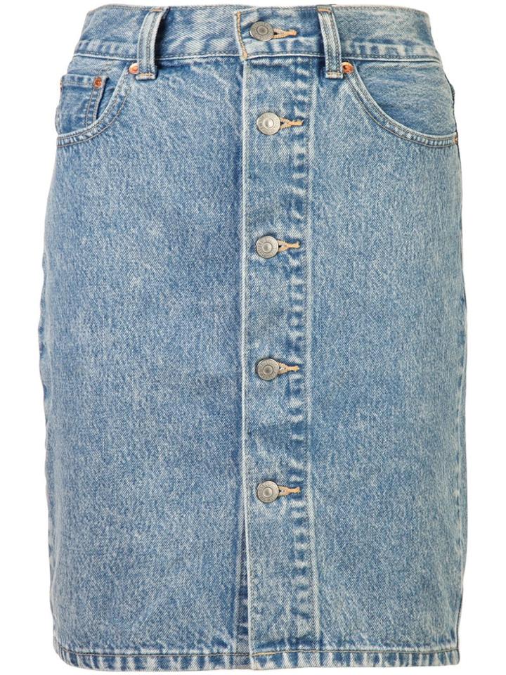 Levi's Button Thru Mom Skirt - Blue