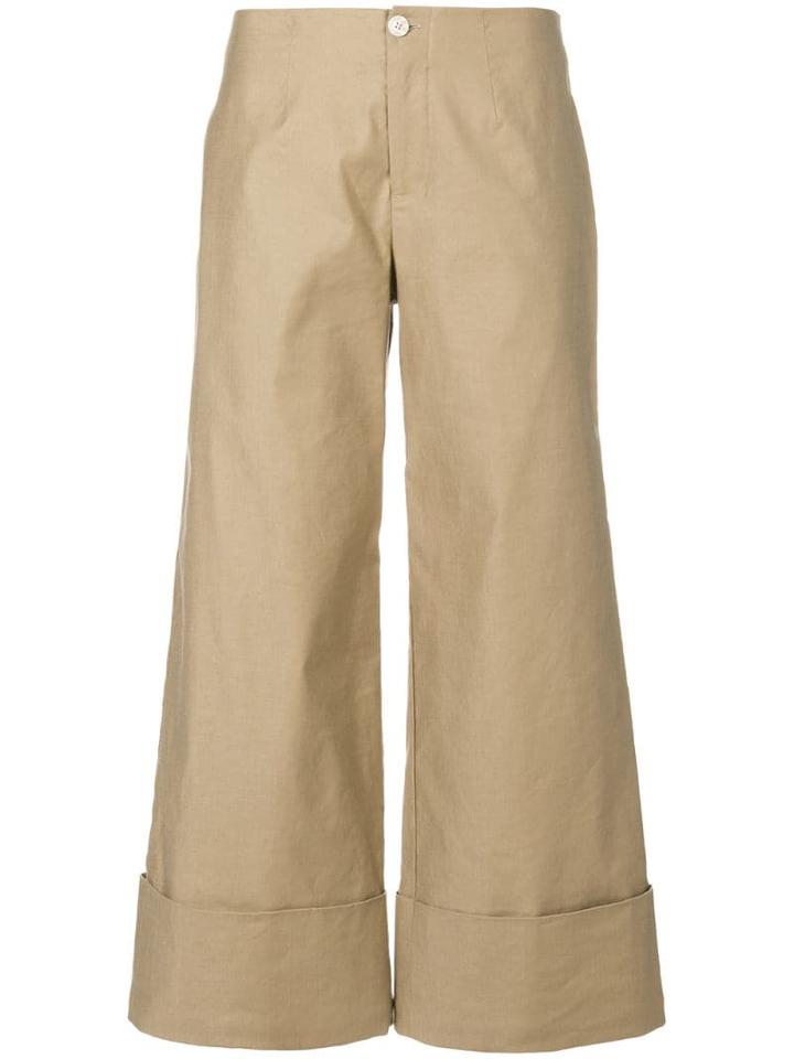 Steffen Schraut Wide Leg Cropped Pants - Neutrals