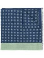 Fefè Patterned Knitted Scarf - Blue