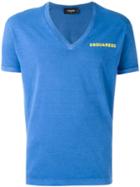 Dsquared2 'arizona' V-neck T-shirt, Men's, Size: Xxl, Blue, Cotton