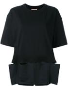 Marni - Split Waist Top - Women - Cotton/polyester - 40, Black, Cotton/polyester