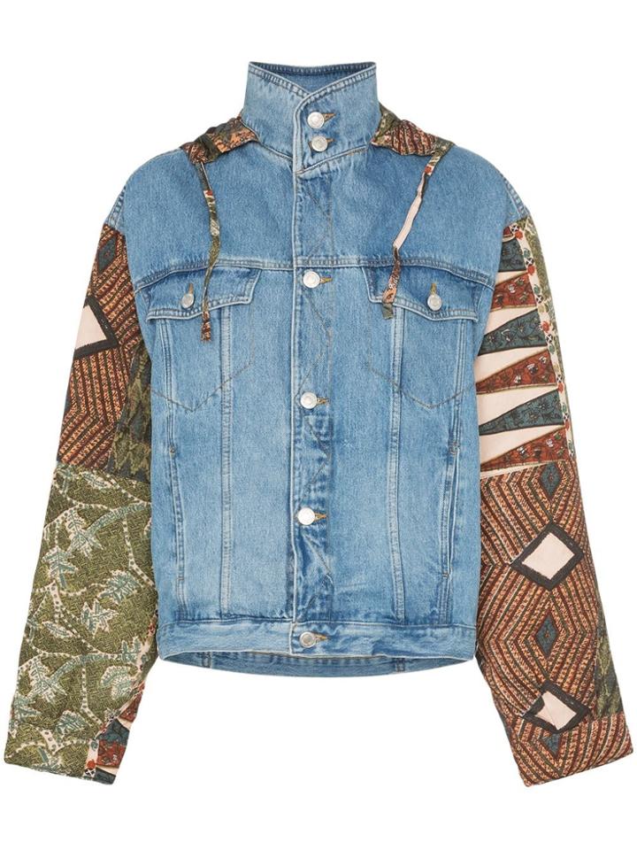 Martine Rose Contrast Sleeve Denim Jacket - Blue