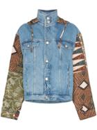 Martine Rose Contrast Sleeve Denim Jacket - Blue