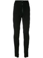 Manokhi - High Waisted Trousers - Women - Leather - 38, Black, Leather