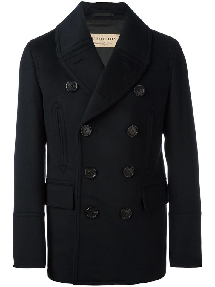 Burberry Double Breasted Blazer - Blue