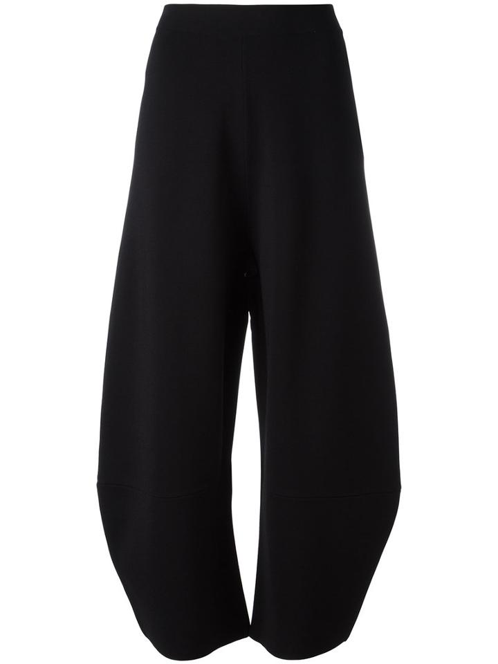Stella Mccartney Tapered Wide Leg Trousers, Women's, Size: 42, Black, Polyester/viscose