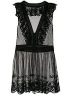 Alexander Mcqueen Sheer Longline Peplum Blouse - Black