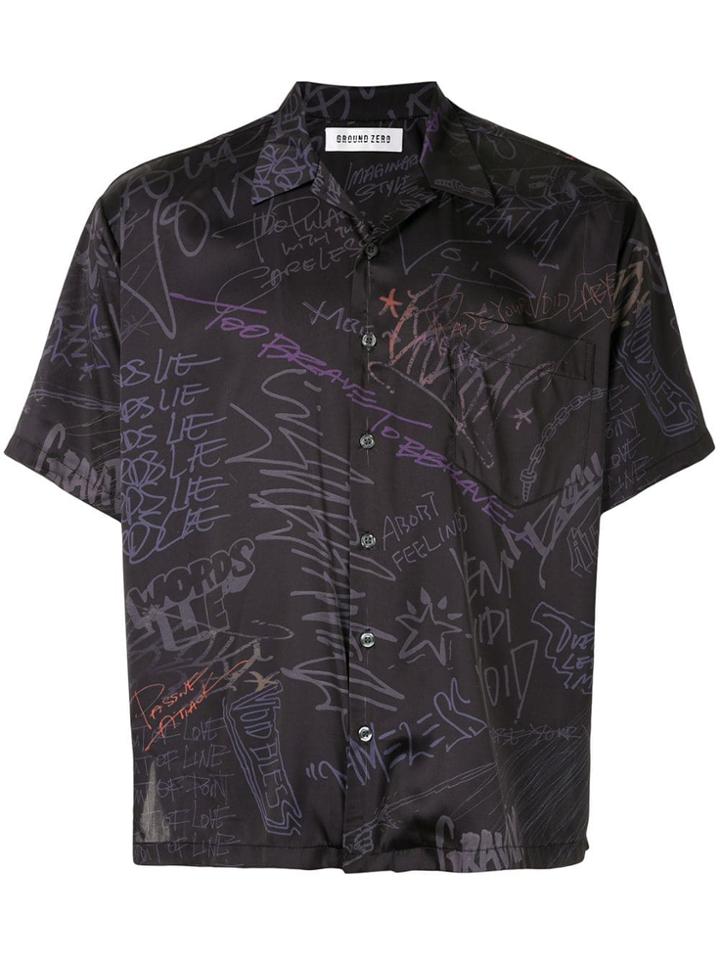 Ground Zero Graffiti Printed Shirt - Black