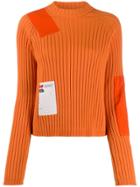 Heron Preston Patchwork Crew-neck Sweater - Orange