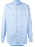 Armani Collezioni Classic Shirt, Men's, Size: 39, Blue, Cotton/spandex/elastane