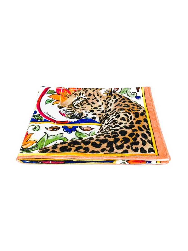 Dolce & Gabbana Majolica And Leopard Print Beach Towel - Multicolour