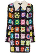 Ashish Patchwork Crochet Mini Dress - Multicolour
