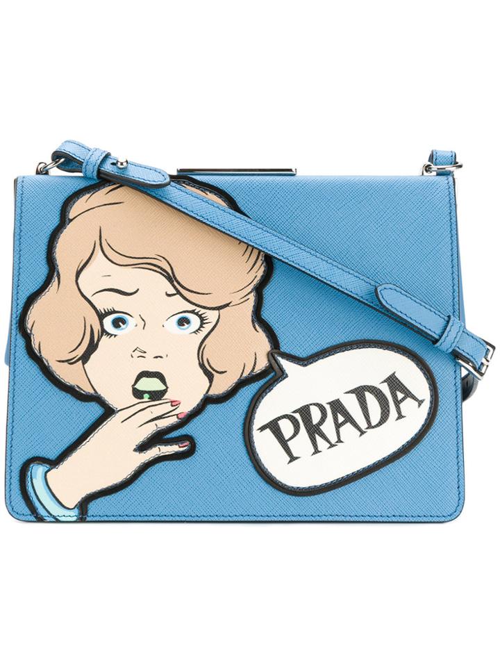 Prada Cartoon Shoulder Bag - Blue
