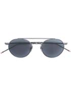 Thom Browne - Round Frame Sunglasses - Unisex - Titanium - One Size, Grey, Titanium