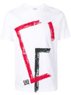 Les Hommes Urban Square Print T-shirt - White