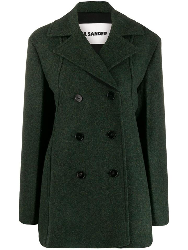 Jil Sander Double-breasted Coat - Green