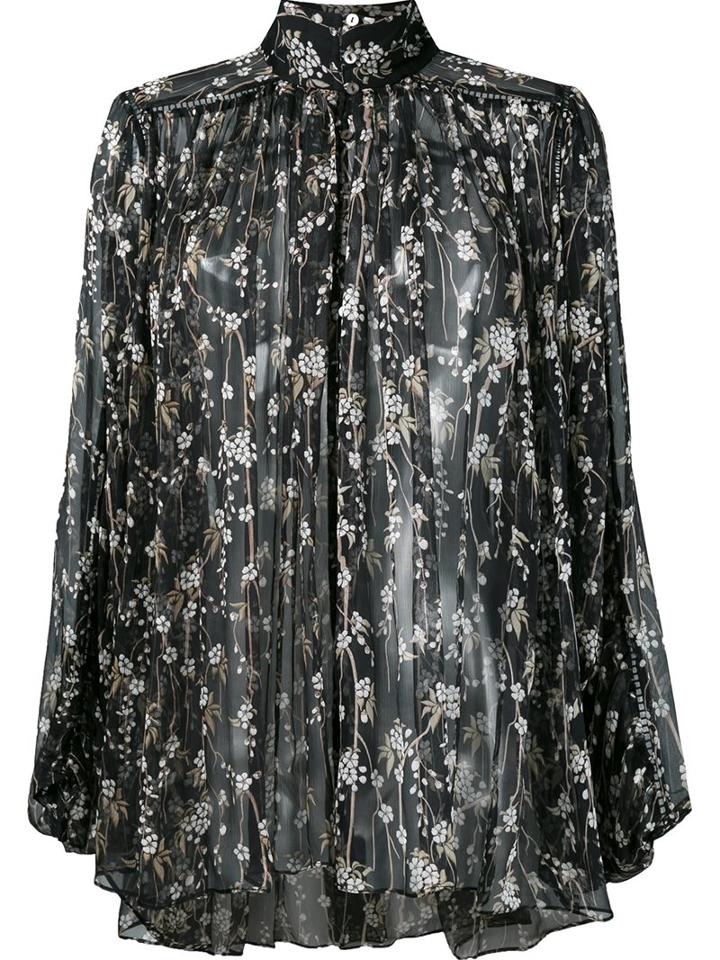 Zimmermann 'sakura' Floral Print Blouse, Women's, Size: 0, Black, Silk
