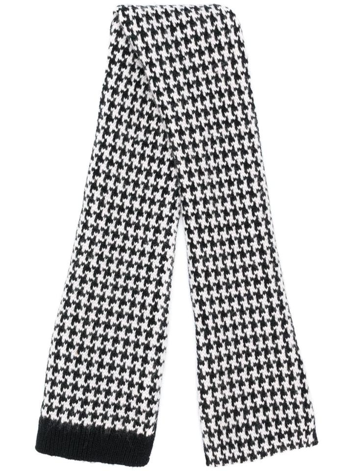 Holland & Holland Cashmere Knitted Houndstooth Scarf - Black