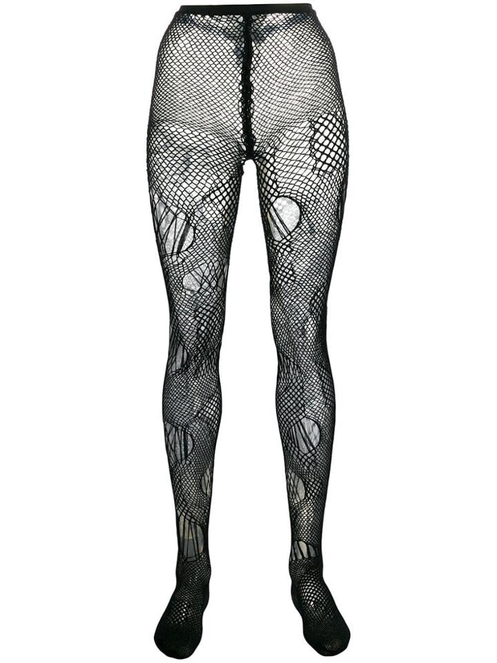 Junya Watanabe Ripped Net Leggings - Black