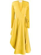 Esteban Cortazar Asymmetric Wrap Dress - Yellow