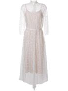 Scanlan Theodore Lace Pleated Dress, Women's, Size: 10, White, Viscose
