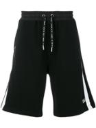 Les Hommes Urban Side Stripe Track Shorts - Black
