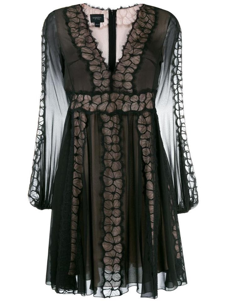 Giambattista Valli Lace Insert Short Dress - Black