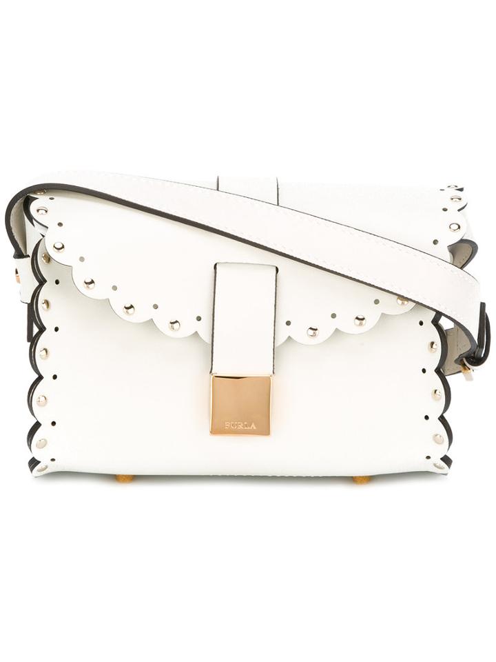 Furla - Studded Scallop Edge Bag - Women - Leather - One Size, White, Leather