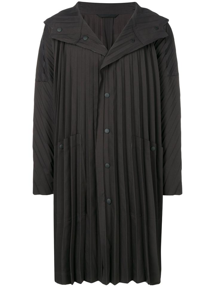 Homme Plissé Issey Miyake Pleated Raincoat - Black