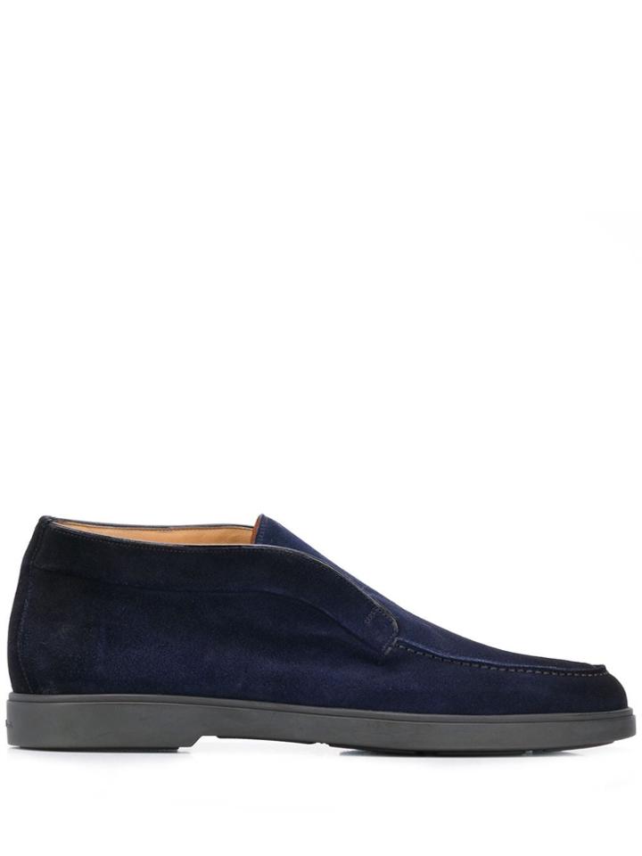 Santoni Suede Ankle Boots - Blue