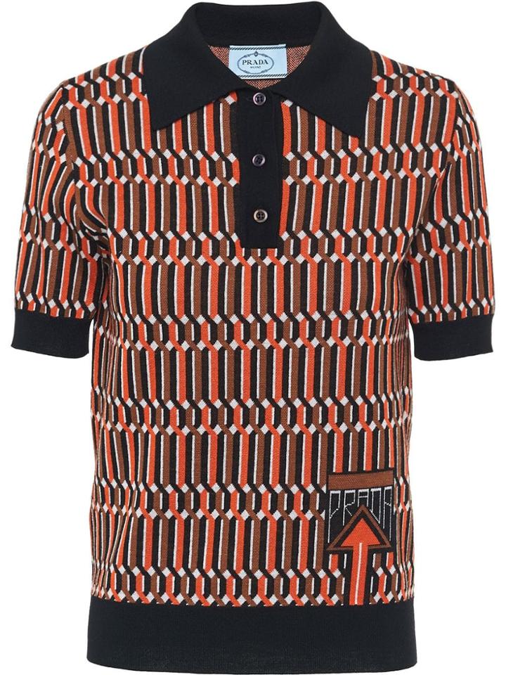 Prada Jacquard Polo Shirt - Orange