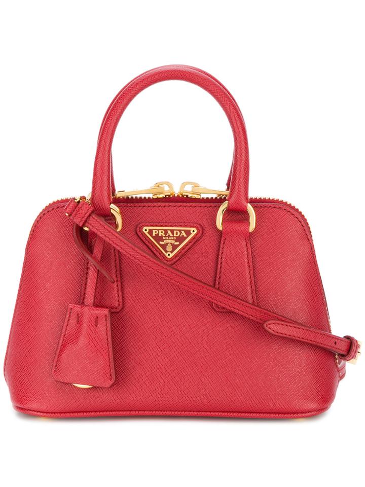 Prada Micro Logo Tote - Red