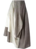 Comme Des Garçons Vintage 1998 Mixed Fabric Skirt - Brown