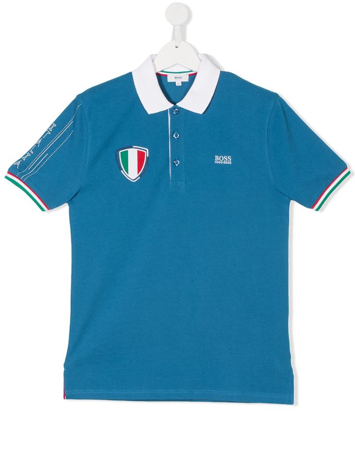 Boss Kids Short Sleeve Polo Shirt - Blue