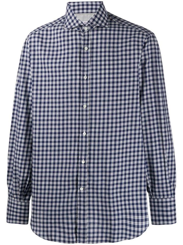 Brunello Cucinelli Slim-fit Check Shirt - Blue