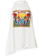 Amen Embroidered Logo Patch Halter Top - White