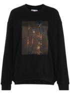 Adaptation Burning Palm Print Cotton Sweatshirt - Black