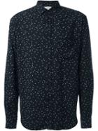 Saint Laurent Polka Dot Shirt, Men's, Size: 38, Black, Viscose