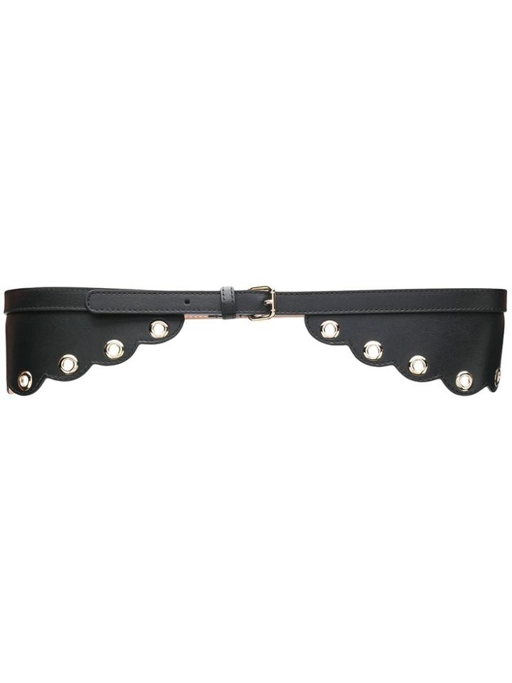 Red Valentino Scalloped Belt - Black