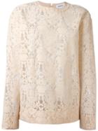 Dkny Cut-out Lace Sweater, Women's, Size: Small, Nude/neutrals, Viscose/nylon