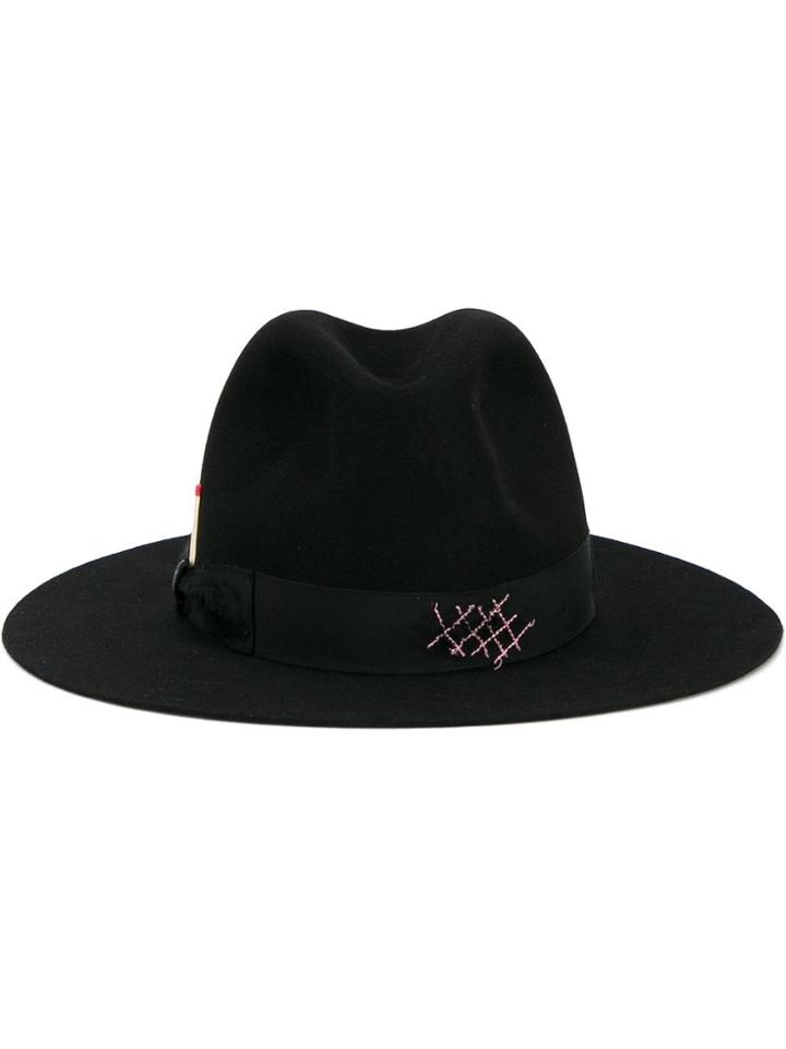 Nick Fouquet Borsalino Fedora Hat With Black Grosgrain Ribbon