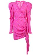 Magda Butrym Printed Ruched Mini Dress - Pink & Purple