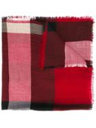 Burberry 'house Check' Scarf, Women's, Red, Cashmere