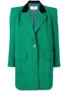 Valentino Vintage 1980's Textured Structured Coat - Green