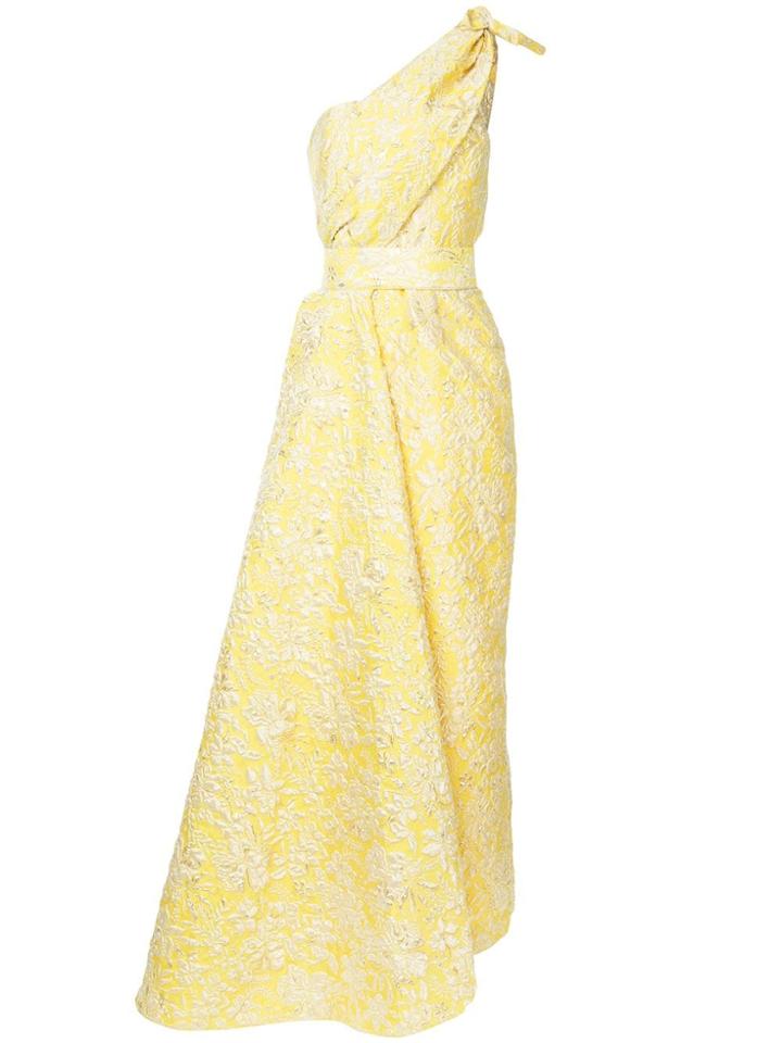 Bambah Clematis Pencil Gown - Yellow & Orange