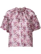 Isabel Marant Gathered Printed Top - Purple